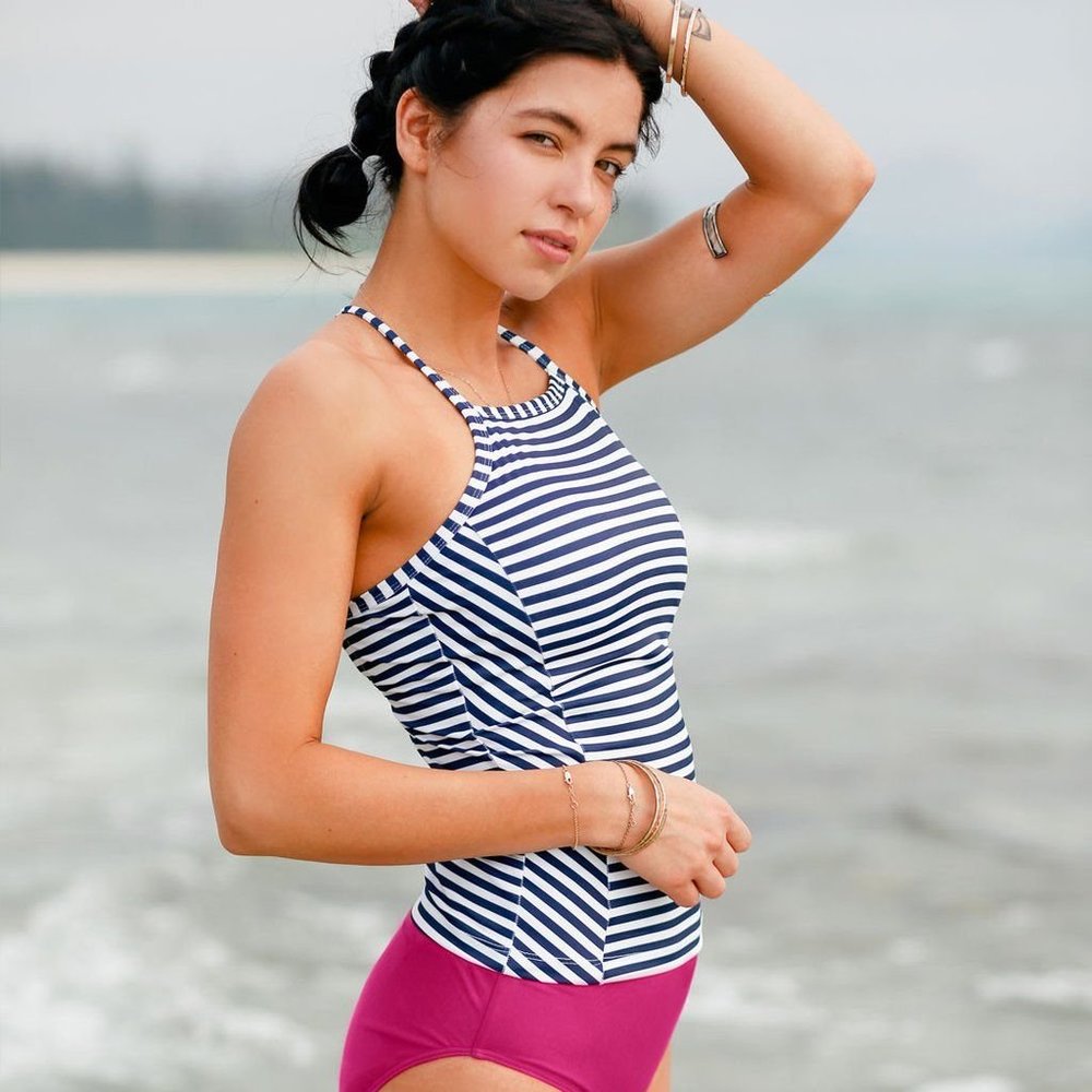 ALBION Pana Stripe Swim Tankini Top